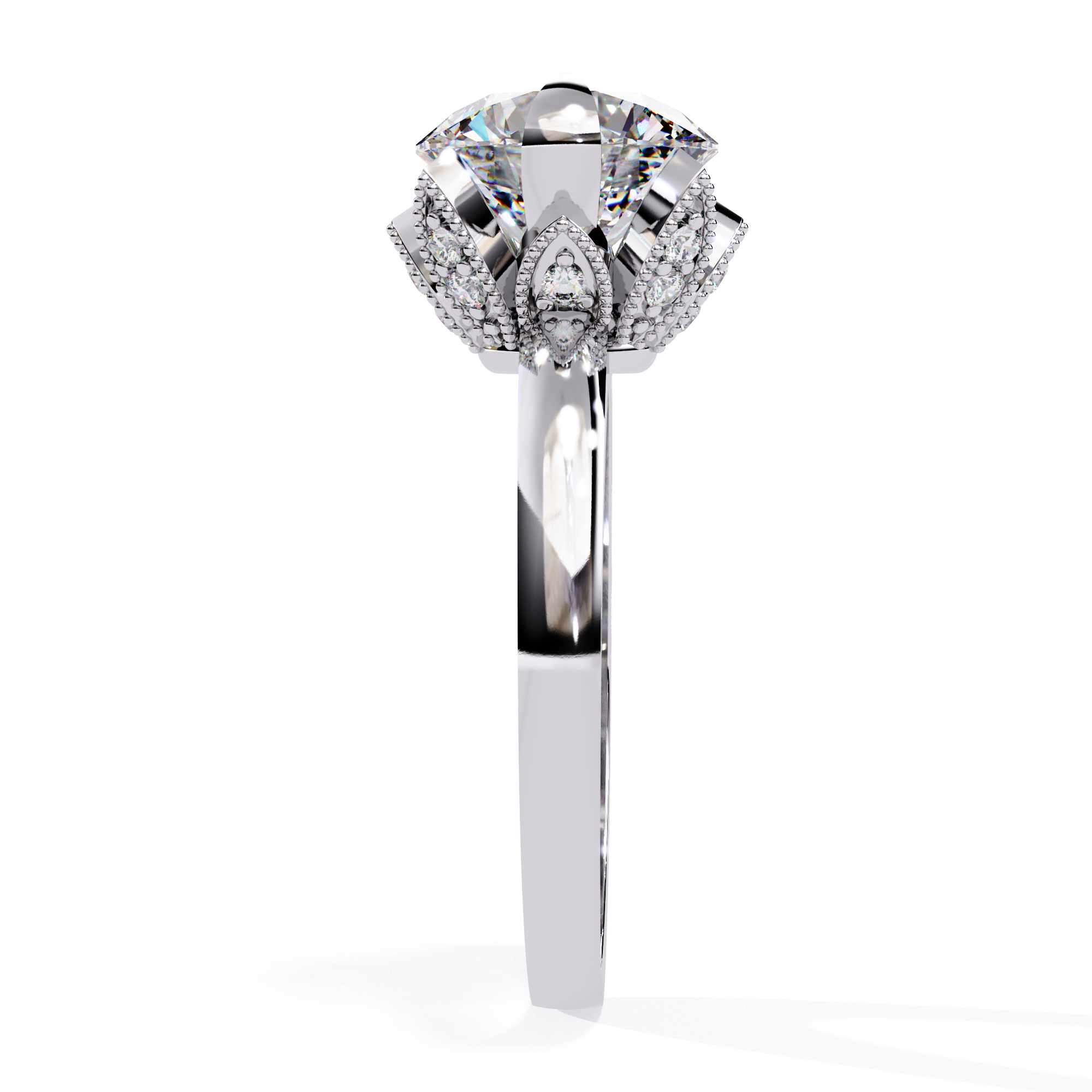 Crystal Halo Diamond Ring