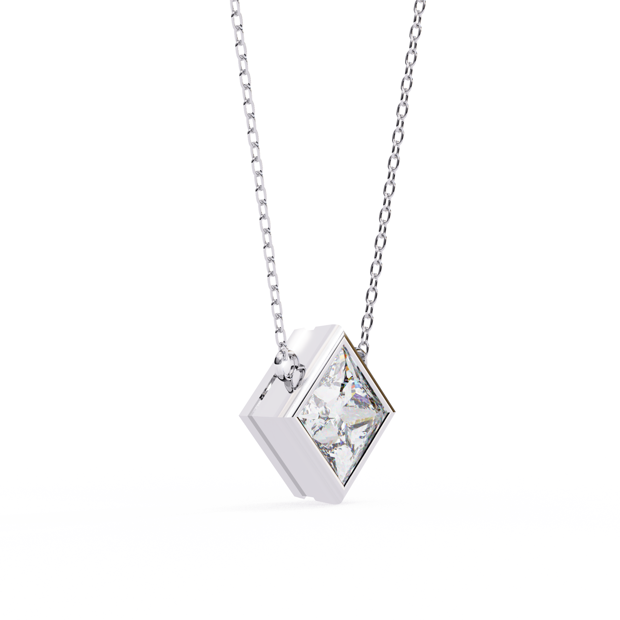 Radiant Loop Diamond Pendant